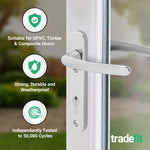 Polished Chrome UPVC Door Handles - 92mm PZ Centres - 122mm Fixing Centres - 240 x 32mm - tradefit - 3