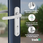 Polished Chrome UPVC Door Handles - 92mm PZ Centres - 122mm Fixing Centres - 240 x 32mm - tradefit - 4
