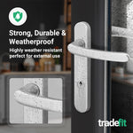 Polished Chrome UPVC Door Handles - 92mm PZ Centres - 122mm Fixing Centres - 240 x 32mm - tradefit - 5