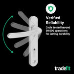Polished Chrome UPVC Door Handles - 92mm PZ Centres - 122mm Fixing Centres - 240 x 32mm - tradefit - 7