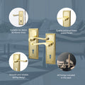 Georgian Rope Edge Scroll Polished Brass Door Handles - Keyhole - tradefit