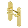 Nola Satin Brass Lever on Backplate Door Handles - Latch