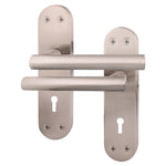 Olbia Satin Nickel Lock Door Handles - Keyhole - tradefit - 1