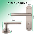 Olbia Satin Nickel Lock Door Handles - Keyhole - tradefit - 3