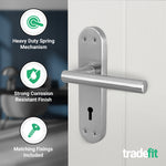 Olbia Satin Nickel Lever on Backplate Door Handle Pack – 80mm Sashlock - tradefit - 4