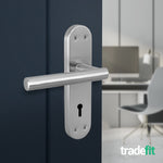 Olbia Satin Nickel Lever on Backplate Door Handle Pack – 64mm Sashlock - tradefit - 6