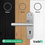 Olbia Satin Nickel Lever on Backplate Door Handle Pack – 64mm Sashlock - tradefit - 7