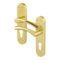 Nola Satin Brass Lever Lock Door Handles - Euro