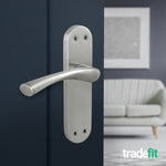 Nola Satin Nickel Lever on Backplate Door Handles - tradefit - 4