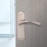 Nola Satin Nickel Door Handle Pack - 76mm Latch - tradefit - 6