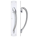 Pull Handle on Backplate - Right Handed - 457 x 76mm - Polished Chrome - tradefit - 1