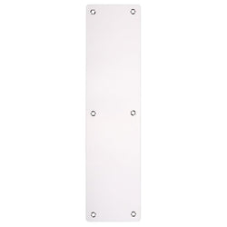 Door Finger Push Plate - 75mm x 300mm - Radius - Polished Stainless - tradefit