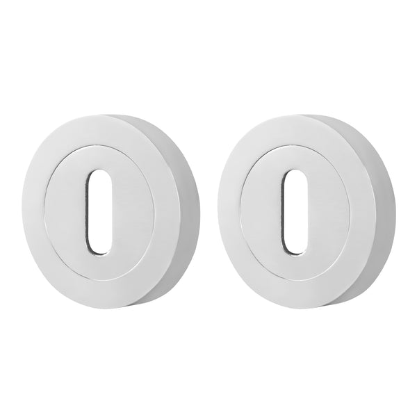 Olbia Chrome Round Keyhole Escutcheons - 54mm - Polished Chrome - Pair - tradefit - Featured Image