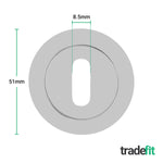 Olbia Chrome Round Keyhole Escutcheons - 54mm - Polished Chrome - Pair - tradefit - 2