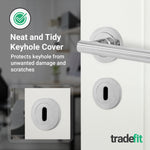 Olbia Chrome Round Keyhole Escutcheons - 54mm - Polished Chrome - Pair - tradefit - 6