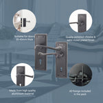 Georgian Rope Edge Scroll Black Lock Door Handles - Keyhole - tradefit - 4