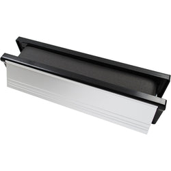 FD30 Fire Rated Telescopic Draught Proof Letter Plate - 300mm - Black / Aluminium - tradefit