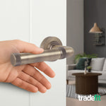Santana Antique Brass Lever on Rose Door Handle Kit - Medium Duty FD30/60 - 76mm Latch - tradefit - 6