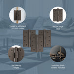 Bronze Fire Door Hinges – 4 Inch/102mm – Grade 11 Steel Ball Bearing – Pack of 3 Hinges - tradefit - 4