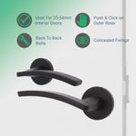 Euroda - Plus Black Lever on Rose Door Handle Pack - Bathroom - tradefit - 2