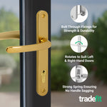 Polished Brass UPVC Door Handles - 92mm PZ Centres - 215mm Fixing Centres - 246 x 32mm - tradefit - 4