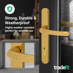 Polished Brass UPVC Door Handles - 92mm PZ Centres - 215mm Fixing Centres - 246 x 32mm - tradefit - 5
