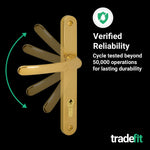 Polished Brass UPVC Door Handles - 92mm PZ Centres - 215mm Fixing Centres - 246 x 32mm - tradefit - 7