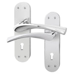 Nola Polished Chrome Lock Door Handles - Keyhole - tradefit - 1