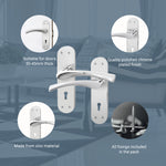 Nola Polished Chrome Lock Door Handles - Keyhole - tradefit - 4