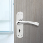 Nola Polished Chrome Lock Door Handles - Keyhole - tradefit - 6