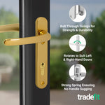 Polished Brass UPVC Door Handles - 92mm PZ Centres - 122mm Fixing Centres - 212 x 32mm - tradefit - 4