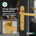 Polished Brass UPVC Door Handles - 92mm PZ Centres - 122mm Fixing Centres - 212 x 32mm - tradefit - 5