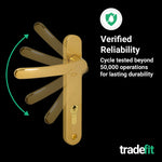 Polished Brass UPVC Door Handles - 92mm PZ Centres - 122mm Fixing Centres - 212 x 32mm - tradefit - 7