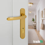 Polished Brass UPVC Door Handles - 92mm PZ Centres - 122mm Fixing Centres - 212 x 32mm - tradefit - 6