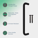 Bolt Fix Pull Handle - 300mm x 19mm - Matt Black - tradefit - 2