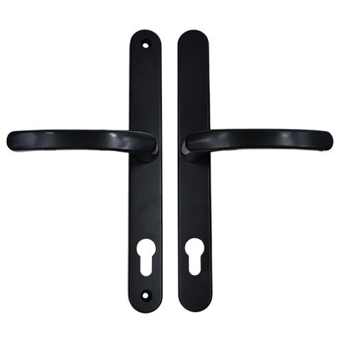 Black UPVC Door Handles - 92mm PZ Centres - 240mm Fixing Centres - 270 x 32mm - tradefit - Featured Image