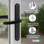 Black UPVC Door Handles - 92mm PZ Centres - 240mm Fixing Centres - 270 x 32mm - tradefit - 4