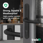 Black UPVC Door Handles - 92mm PZ Centres - 240mm Fixing Centres - 270 x 32mm - tradefit - 5