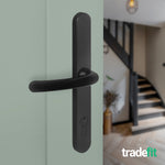Black UPVC Door Handles - 92mm PZ Centres - 240mm Fixing Centres - 270 x 32mm - tradefit - 6