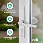 Polished Chrome UPVC Lever Pad Door Handles - 68mm PZ Centres - 215mm Fixing Centres - 245 x 32mm - tradefit - 3