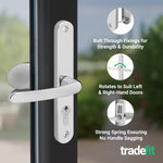 Polished Chrome UPVC Lever Pad Door Handles - 68mm PZ Centres - 215mm Fixing Centres - 245 x 32mm - tradefit - 4