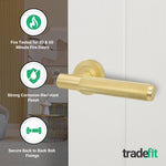 Dumont Satin Brass Lever on Rose Door Handle Kit - Medium Duty FD30/60 - 76mm Latch - tradefit - 2