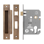 Euro Profile Sashlock Case - 78mm Case 57mm Backset - Antique Brass - tradefit - 1