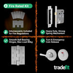 Return to Door Lever on Rose Satin Aluminium Door Handle Kit - Medium Duty FD30/60 - 80mm Bathroom Lock - tradefit - 6