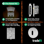 Return to Door Lever on Rose Satin Aluminium Door Handle Kit - Medium Duty FD30/60 - 80mm Sashlock - tradefit - 6