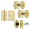Tangier Satin Brass Mortice Door Knob Kit - 76mm Latch