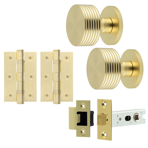 Tangier Satin Brass Mortice Door Knob Kit - 76mm Latch - tradefit - Featured Image