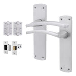Euroda - Plus Satin Chrome Door Handle Pack - Latch - tradefit - 1