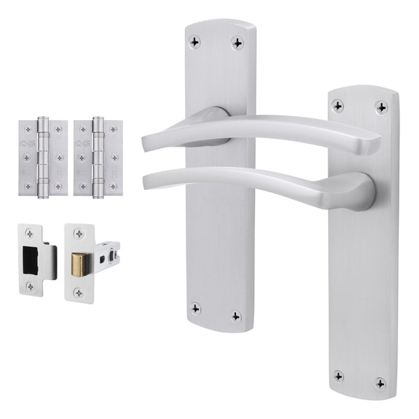 Euroda - Plus Satin Chrome Door Handle Pack - Latch - tradefit - Featured Image
