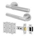 Dumont Satin Nickel Lever on Rose Door Handle Kit - 64mm Latch